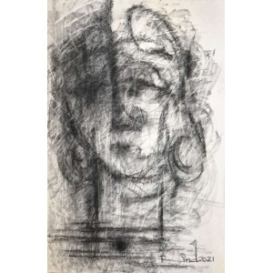 A. S. Rind, 14 x 21 Inch, Charcoal On Paper, Figurative Painting, AC-ASR-754